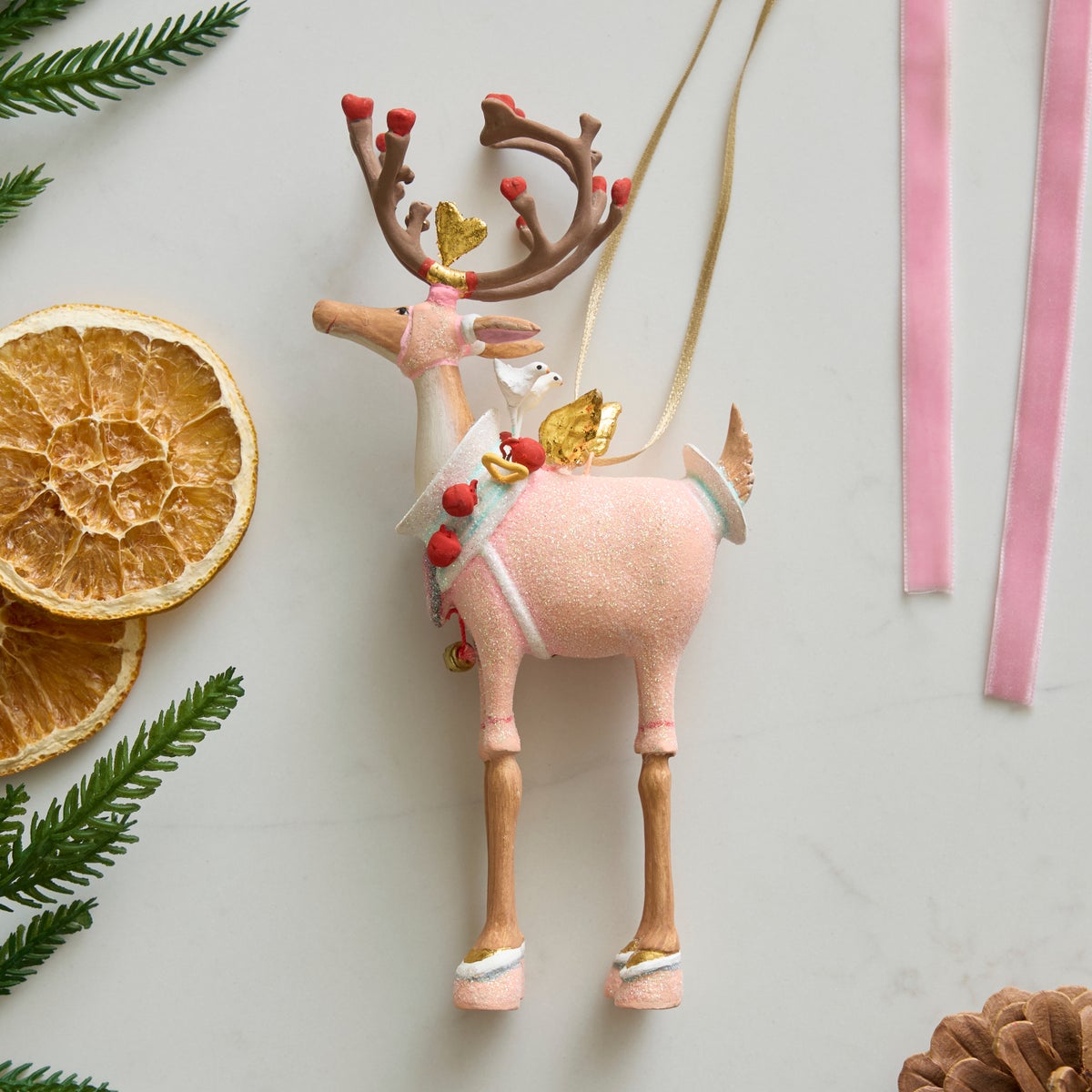 Patience Brewster Dash Away Cupid Reindeer Ornament - Image 2