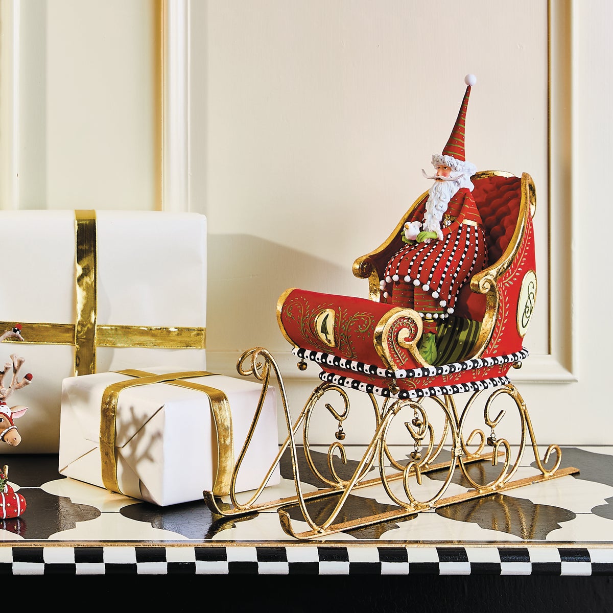 Patience Brewster Dash Away Sitting Santa & Sleigh Figure Set - Image 2
