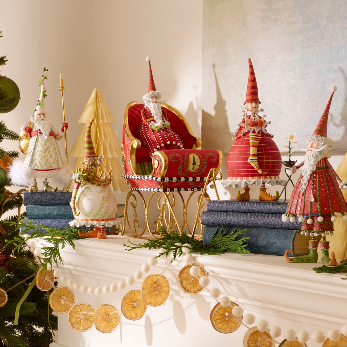 Patience Brewster Dash Away Sitting Santa & Sleigh Figure Set - Image 6