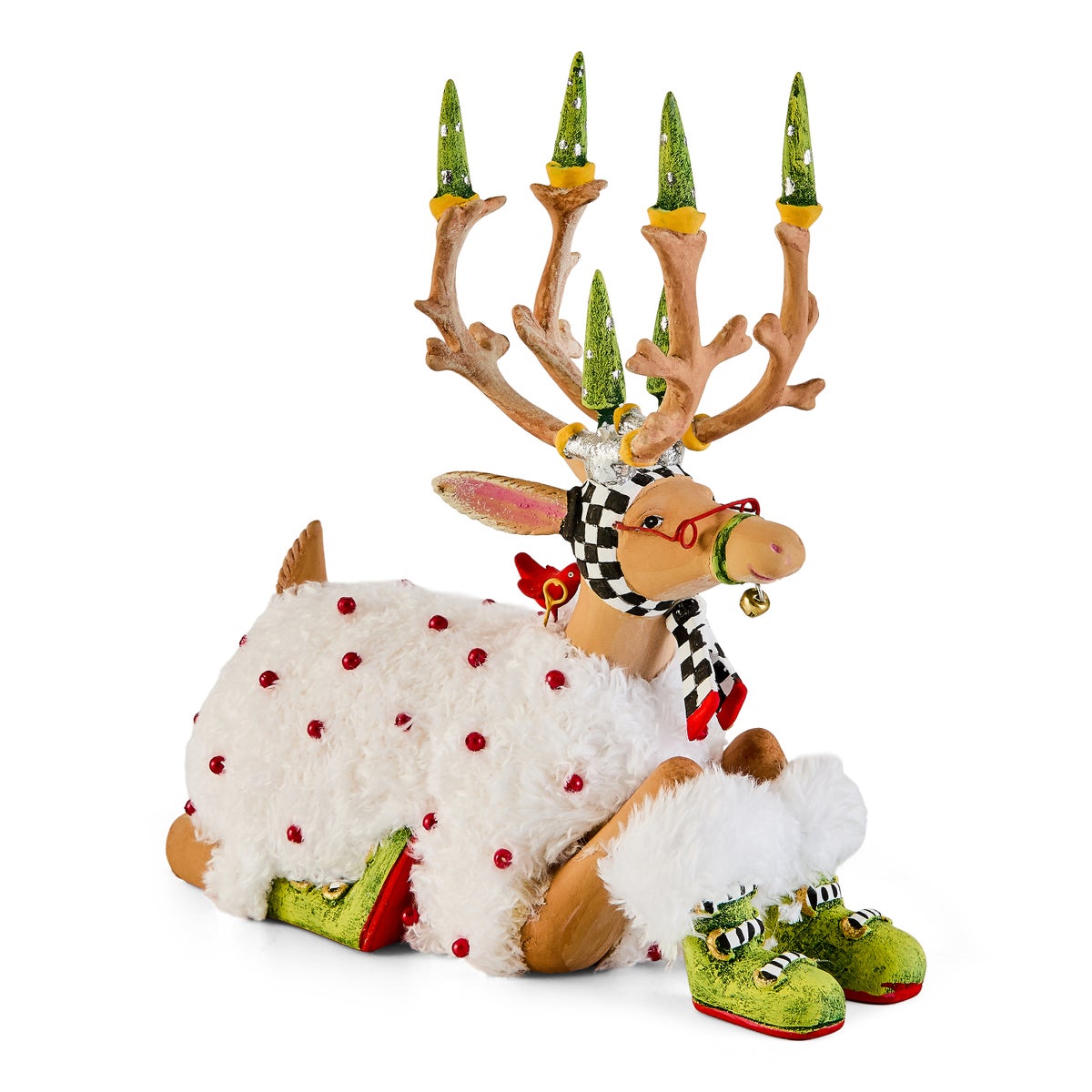 Patience Brewster Dash Away Sitting Blitzen Reindeer Figure