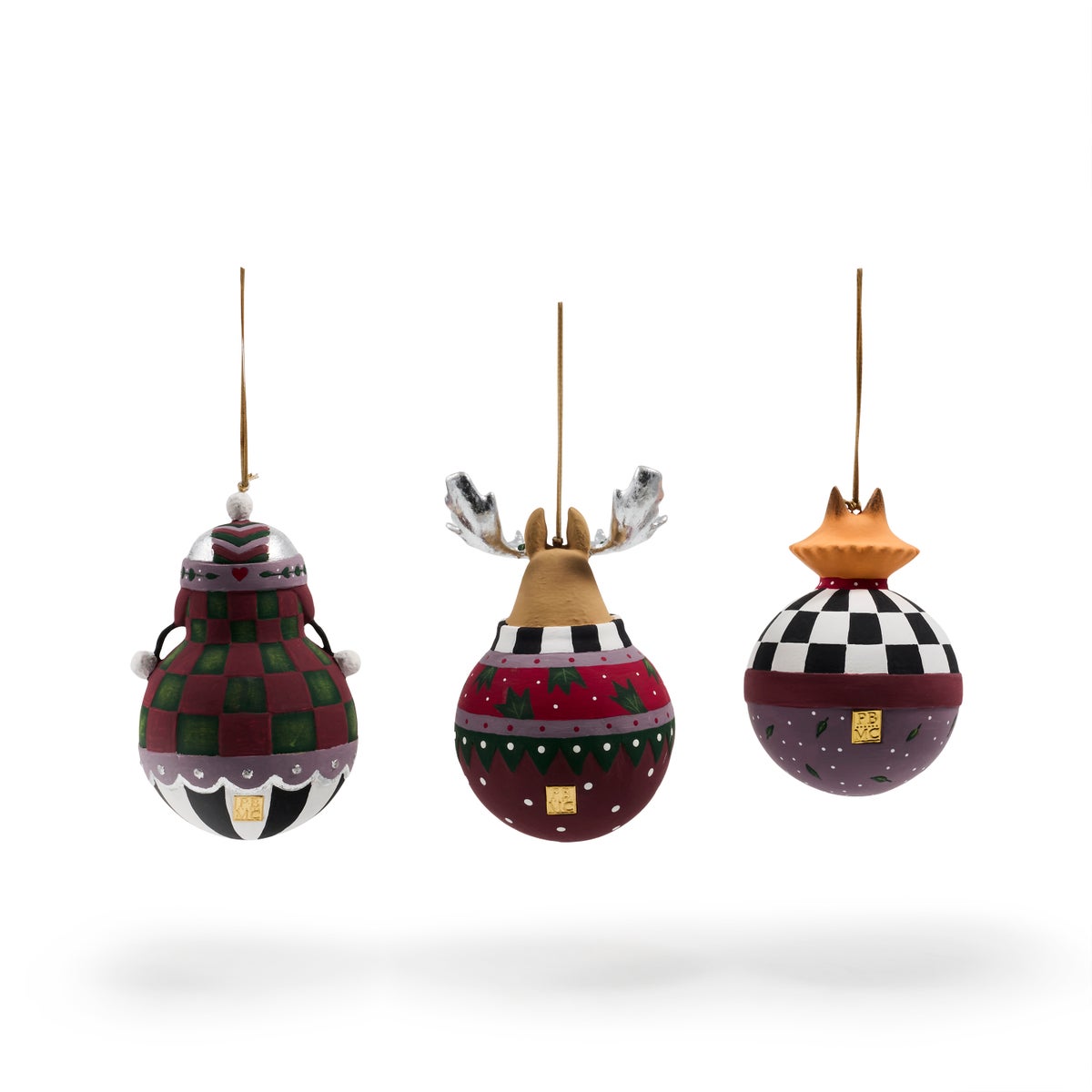 Patience Brewster Mooseltoe Ball Ornaments, Set of 3 - Image 3