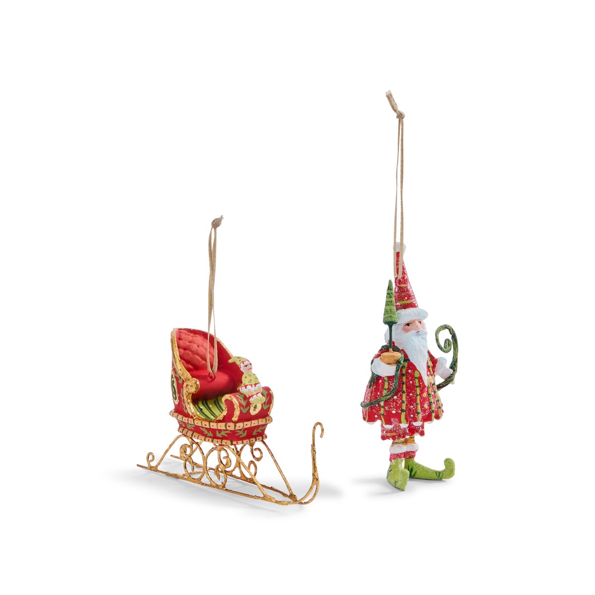 Patience Brewster Dash Away Santa Mini Ornaments Set