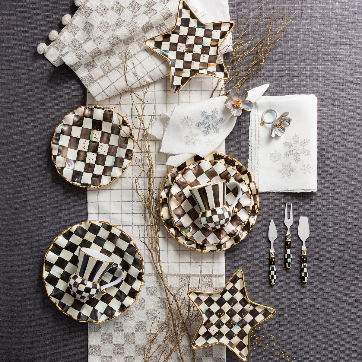 Courtly Check Ceramic Fluted Dinner Plate - Image 6