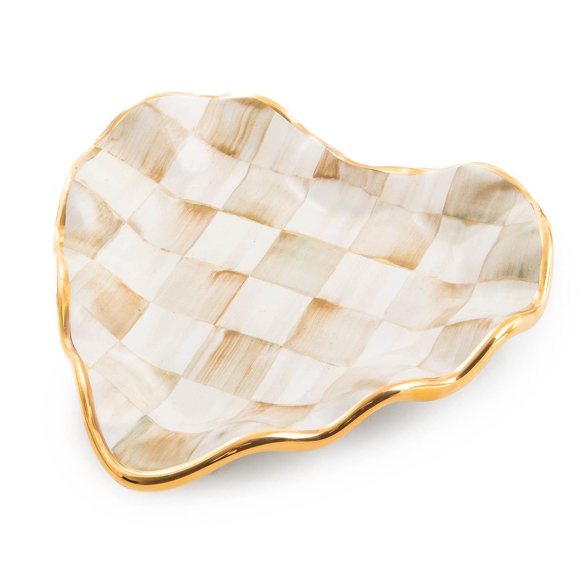 Parchment Check Fluted Heart Plate - Image 6