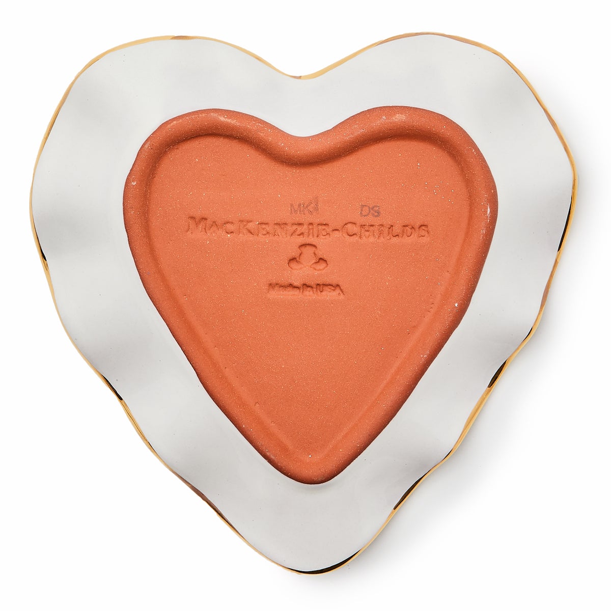 Violet Check Fluted Ceramic Heart Plate - Image 4