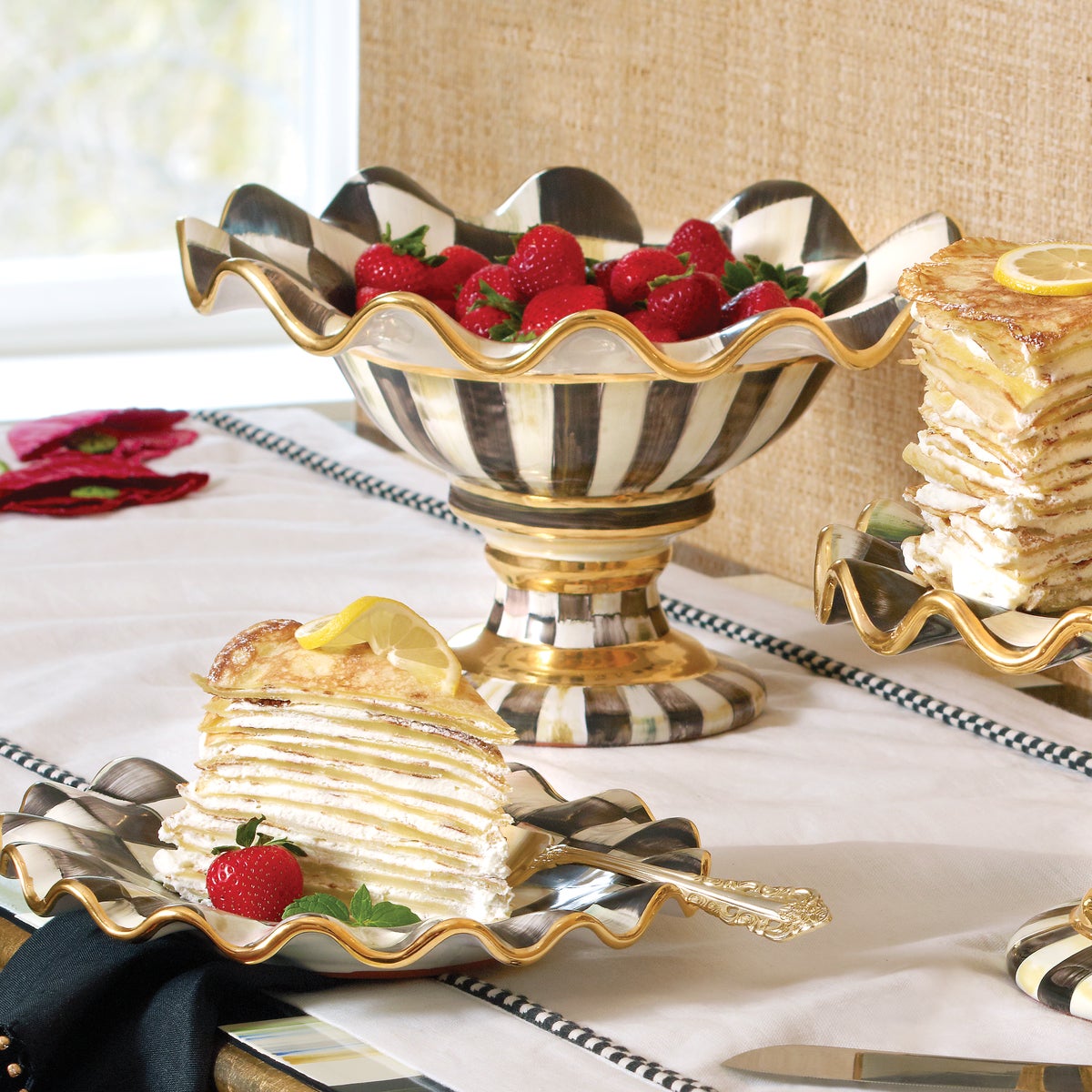 Courtly Check Ceramic Compote - Image 3
