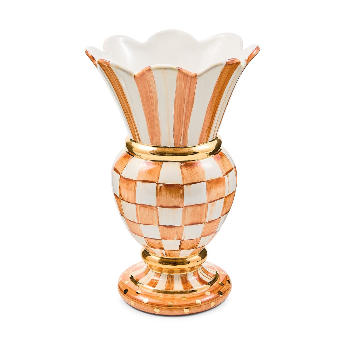Ginger Check Ceramic Great Vase
