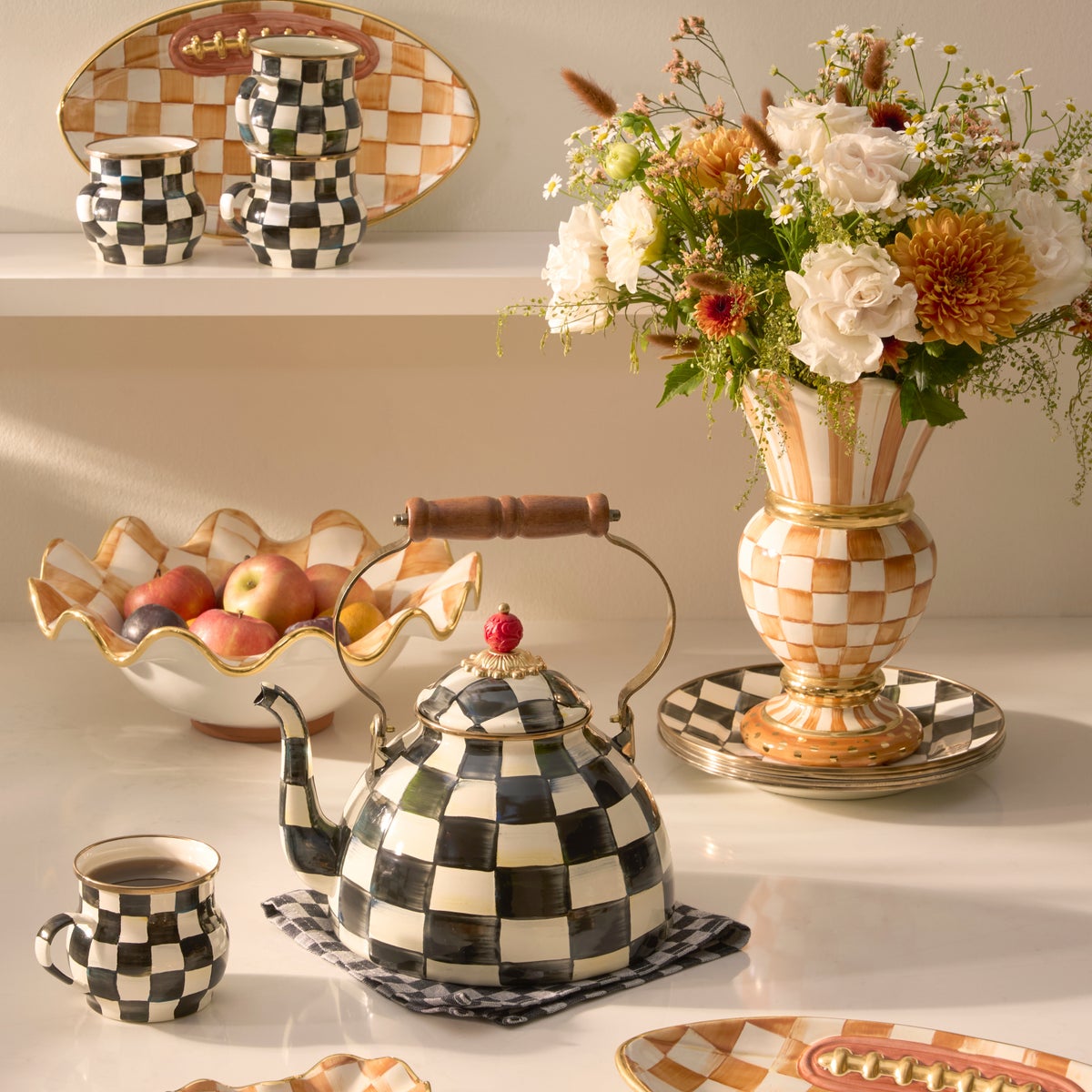 Ginger Check Ceramic Great Vase - Image 6