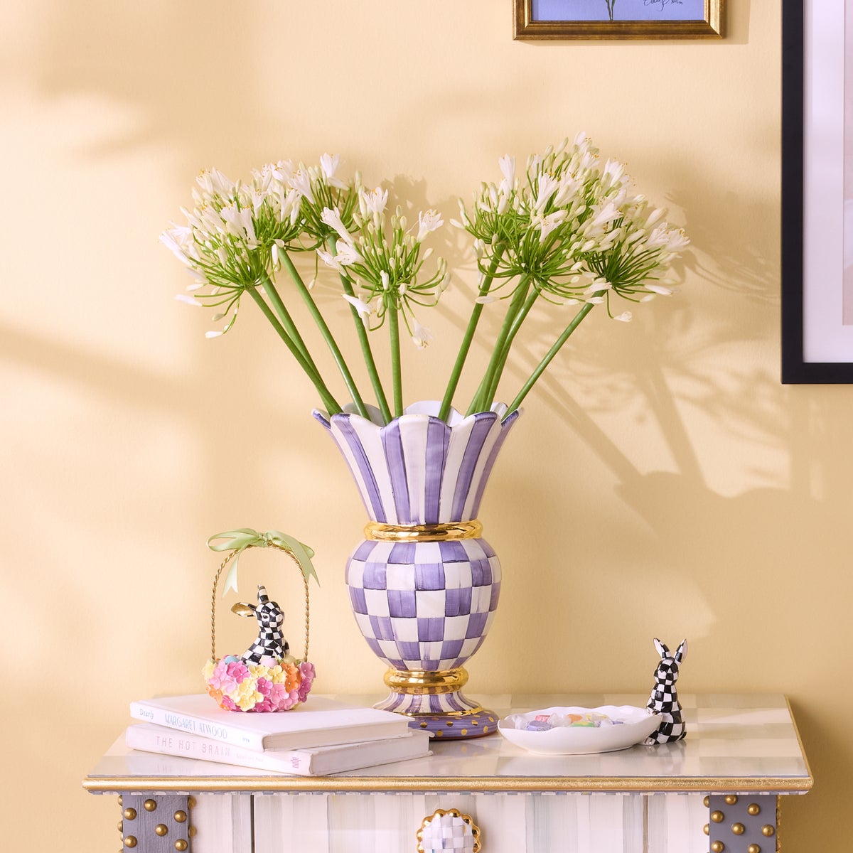 Violet Check Ceramic Great Vase - Image 4