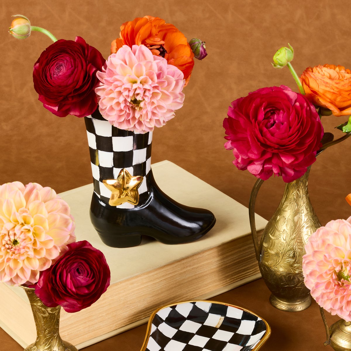 Lainey Wilson Courtly Check Cowgirl Boot Bud Vase - Image 5