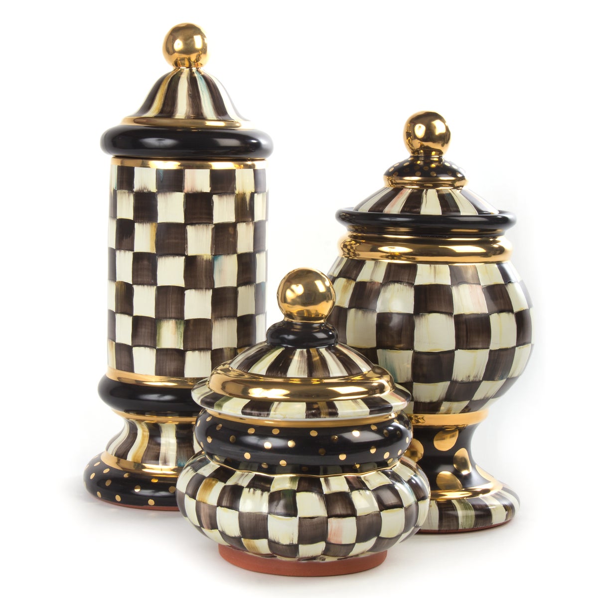 Courtly Check Ceramic Column Canister - Image 5