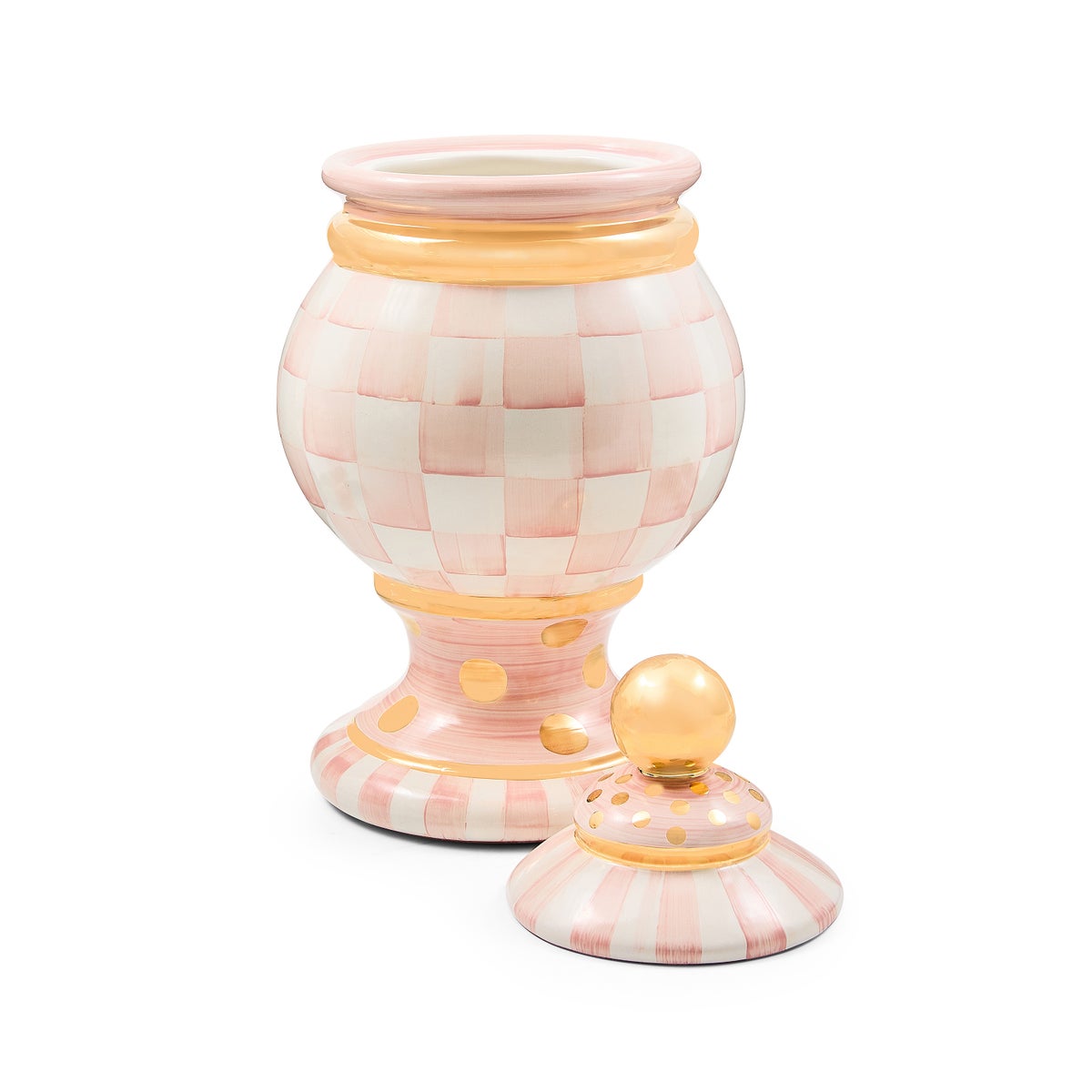 Rosy Check Ceramic Globe Canister - Image 3