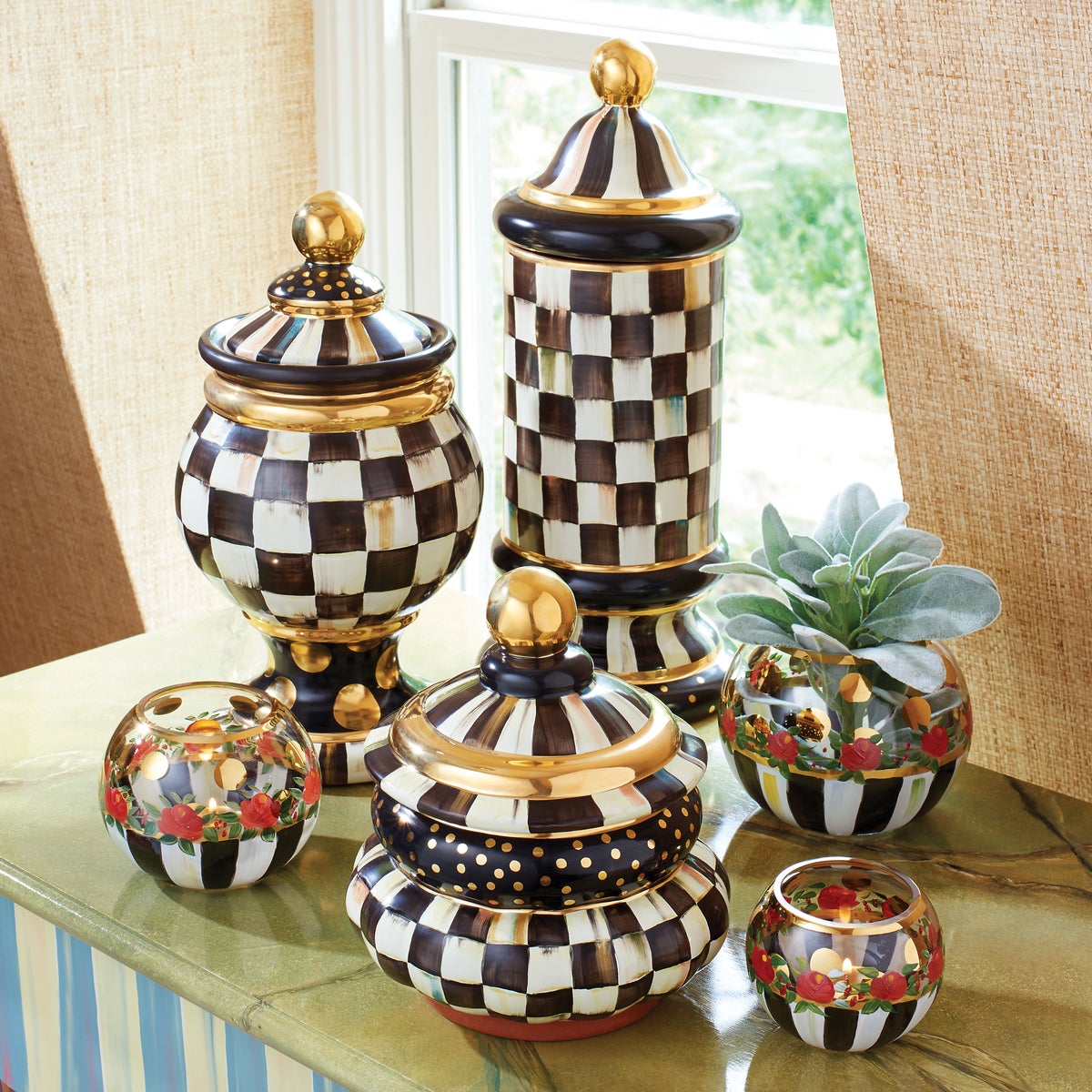 Courtly Check Ceramic Groovy Canister - Image 5