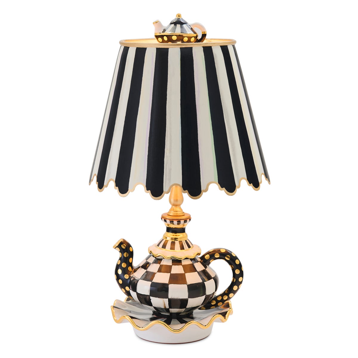 Courtly Check Ceramic Teapot Table Lamp - Image 3