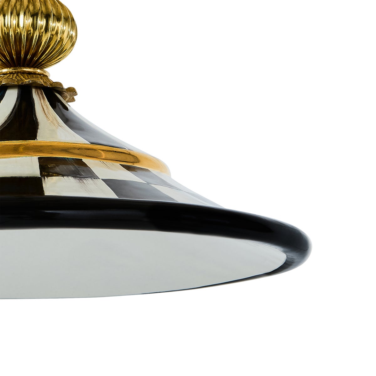 Courtly Check Flared Ceramic Pendant Lamp - Image 2