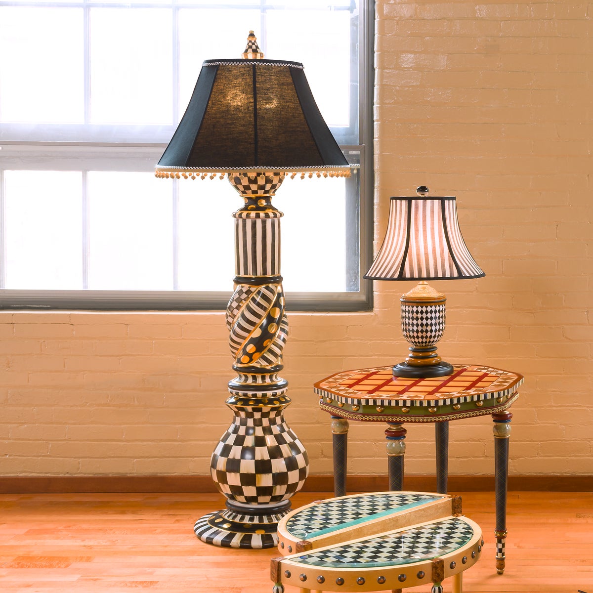 Courtly Check Ceramic Floor Lamp - Image 5