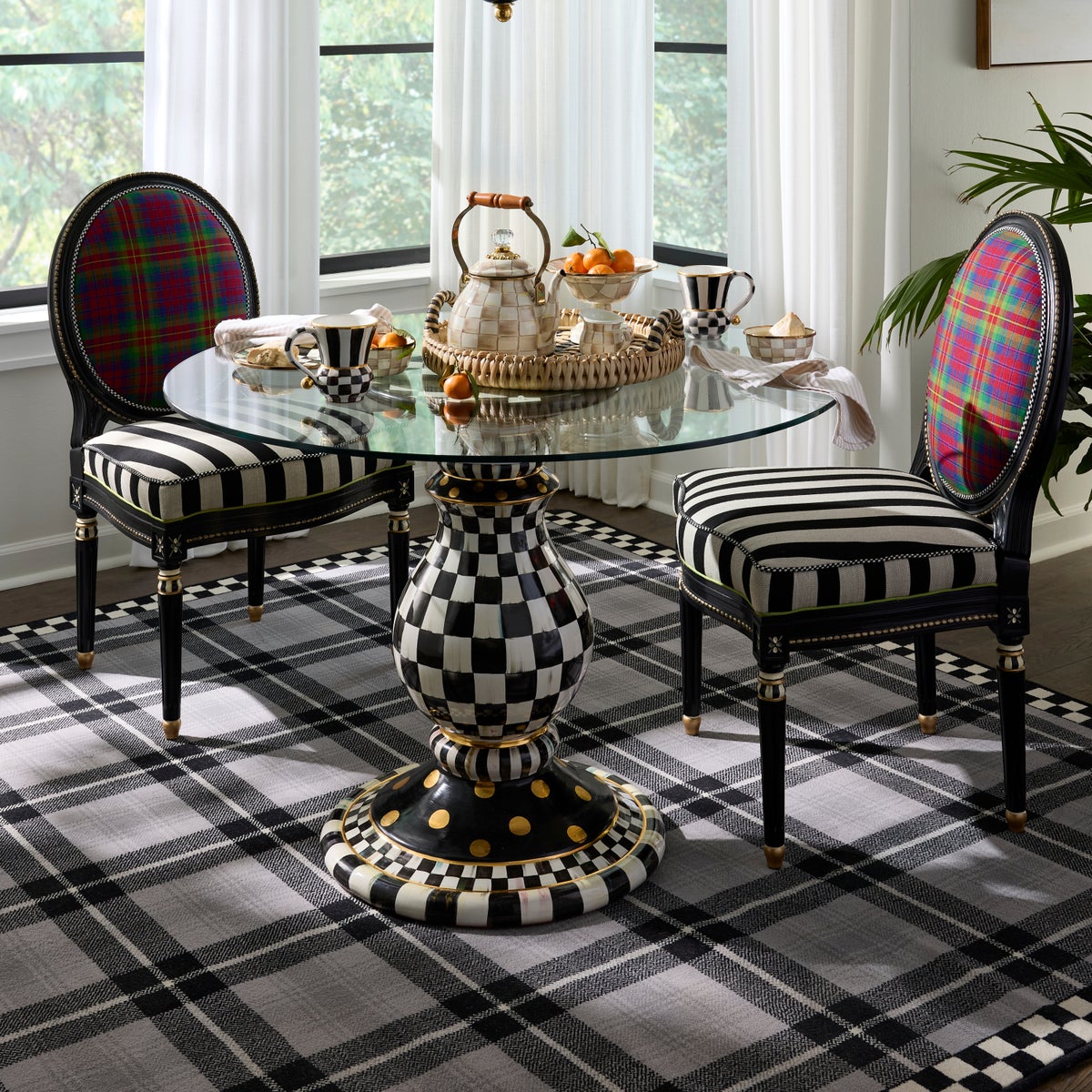 Courtly Check Ceramic Pedestal Table Base - Image 5