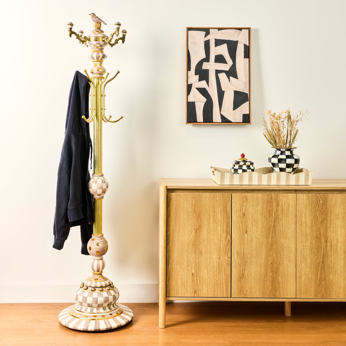 Mocha Check Coat Perch - Image 2