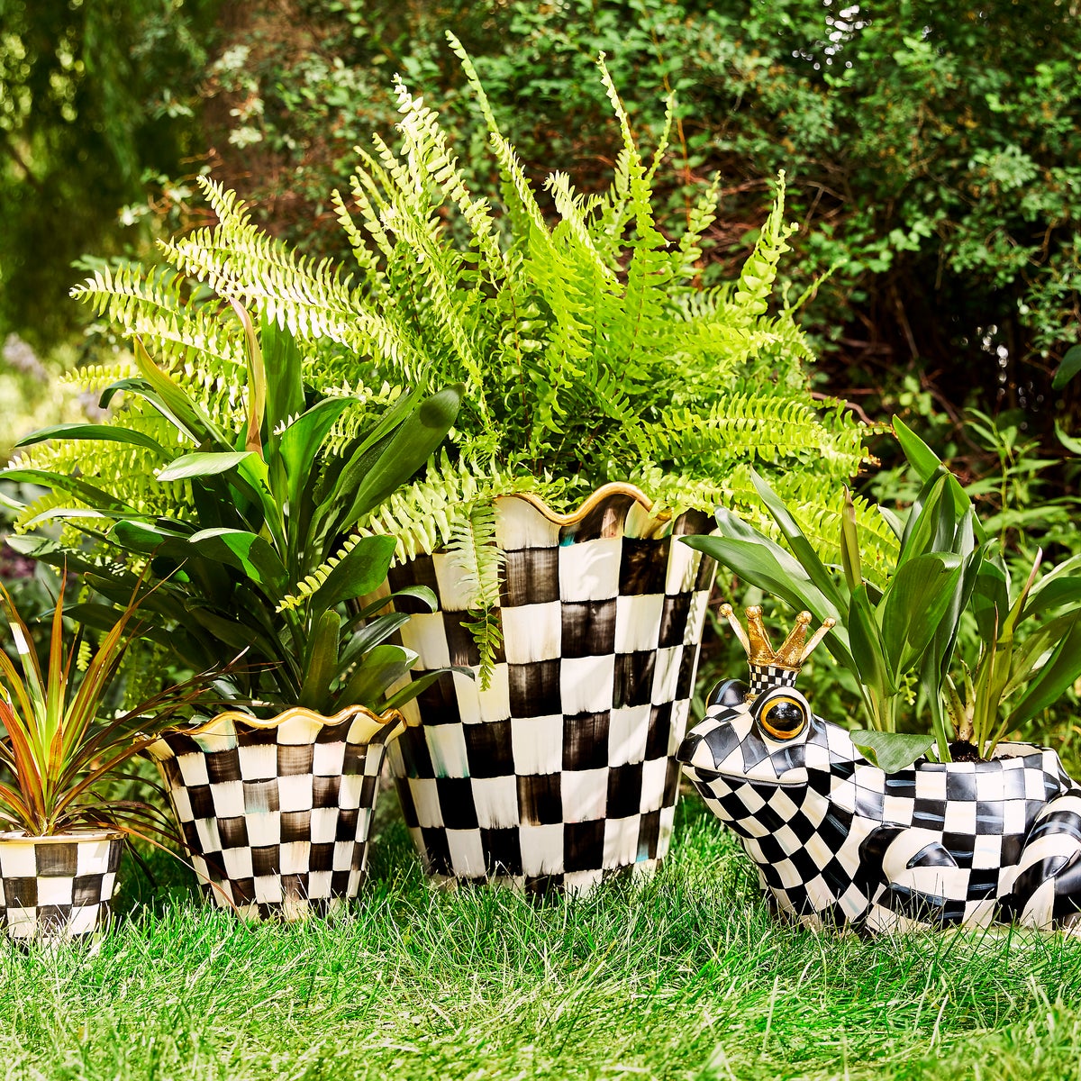 Courtly Check Ceramic Jumbo Garden Pot - Image 2