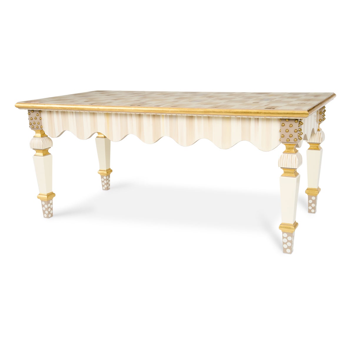 Mocha Check & Stripe Coffee Table - Image 4