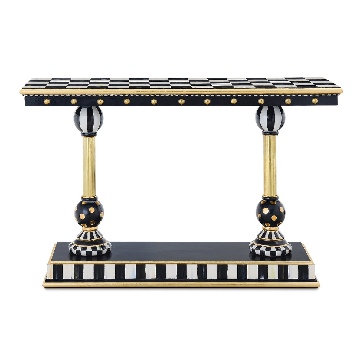 Courtly Brass & Ceramic Console Table
