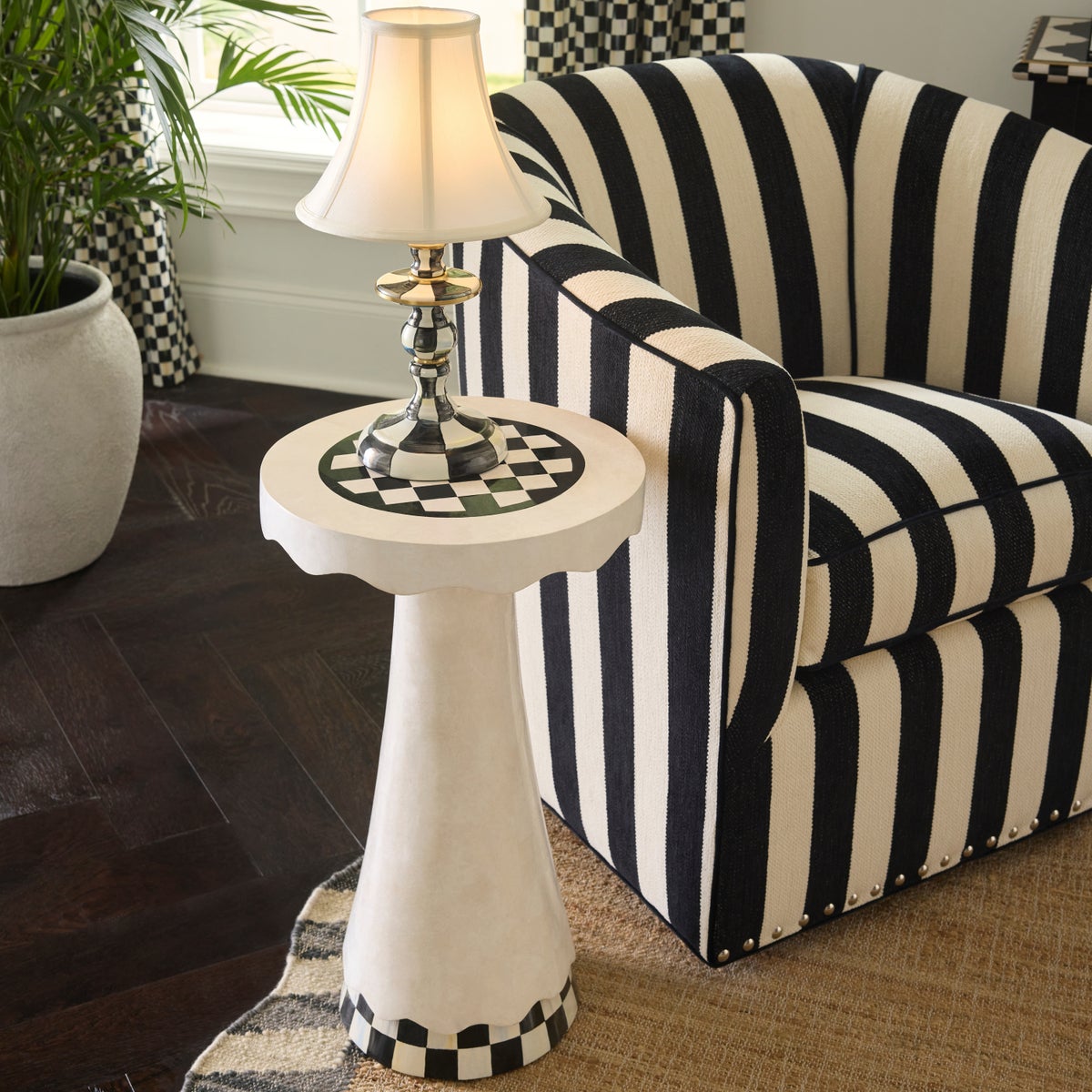 Courtly Check Scalloped Accent Table - Image 2