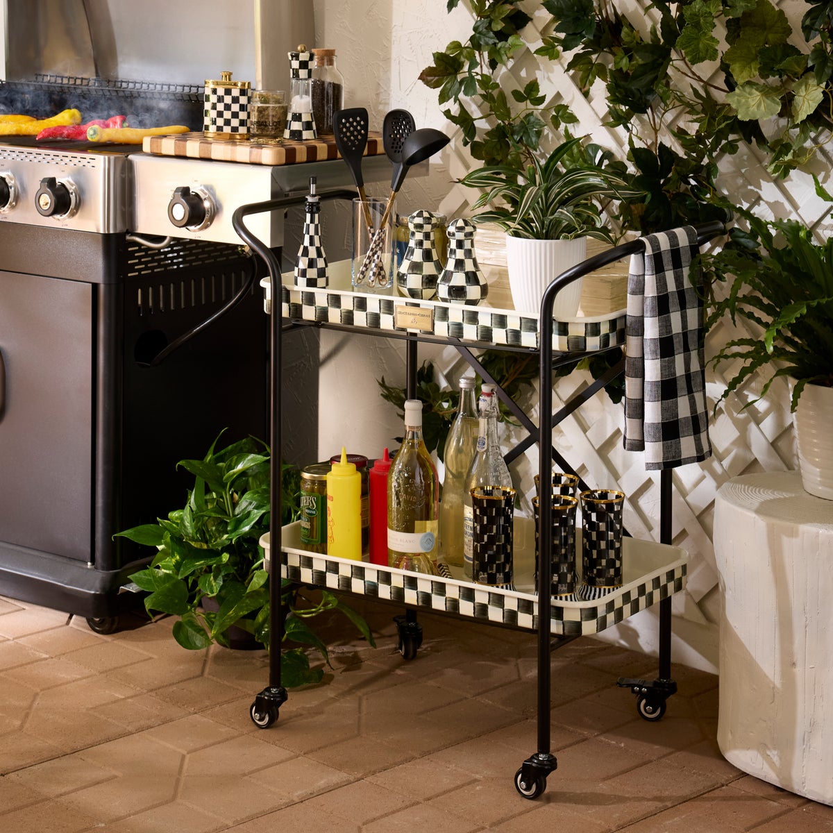 Courtly Check 2-Tier Kitchen Cart - Image 7