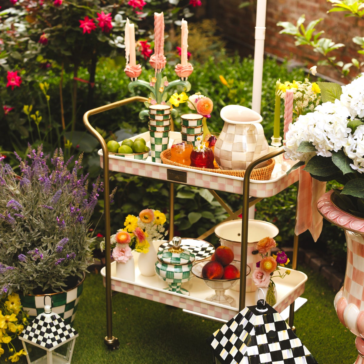 Rosy Check 2-Tier Kitchen Cart - Image 6