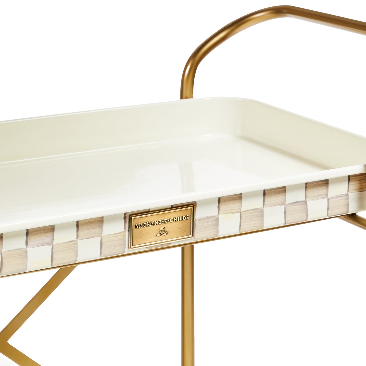 Mocha Check 2-Tier Kitchen Cart - Image 4