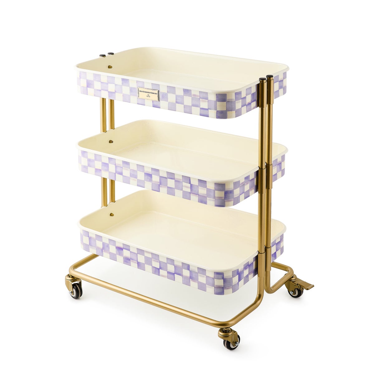 Violet Check 3-Tier Kitchen Cart