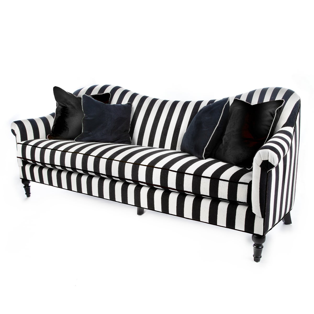 Marquee Black Stripe Chenille Sofa - Image 2