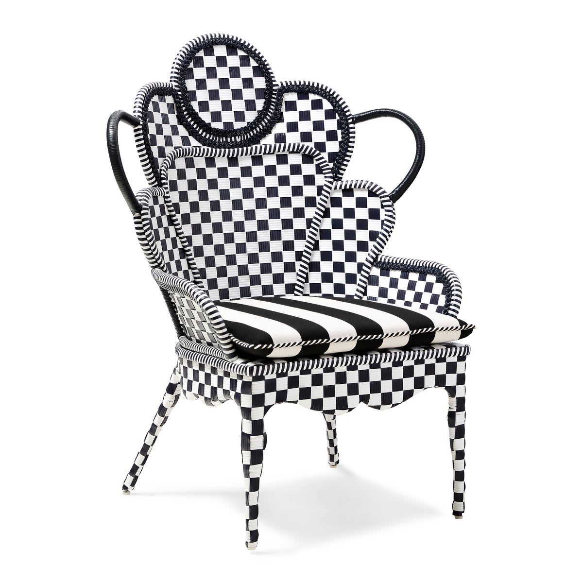Gambit Check Outdoor Wing Chair - Image 3