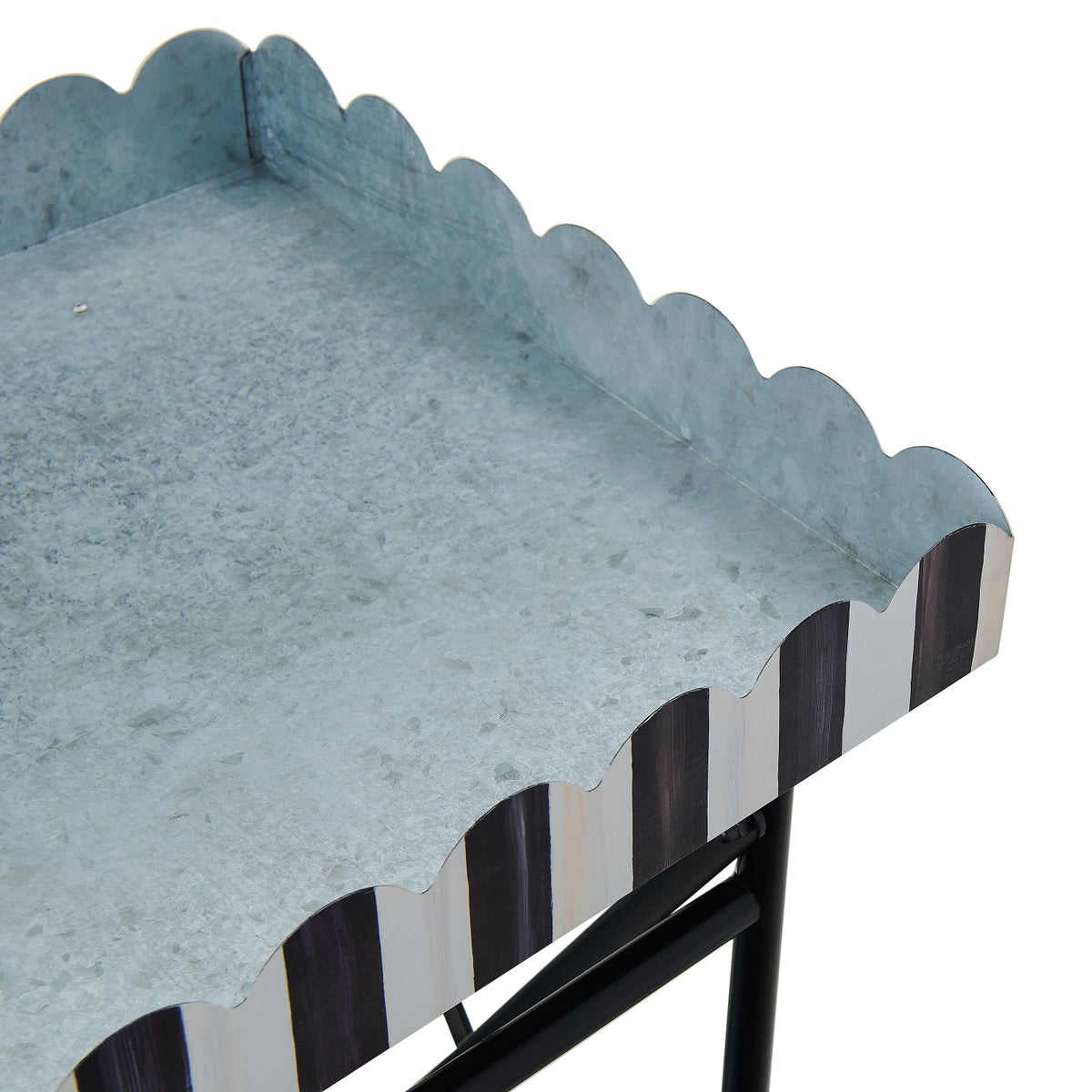 Courtly Stripe Galvanized Indoor/Outdoor Butler - Image 5