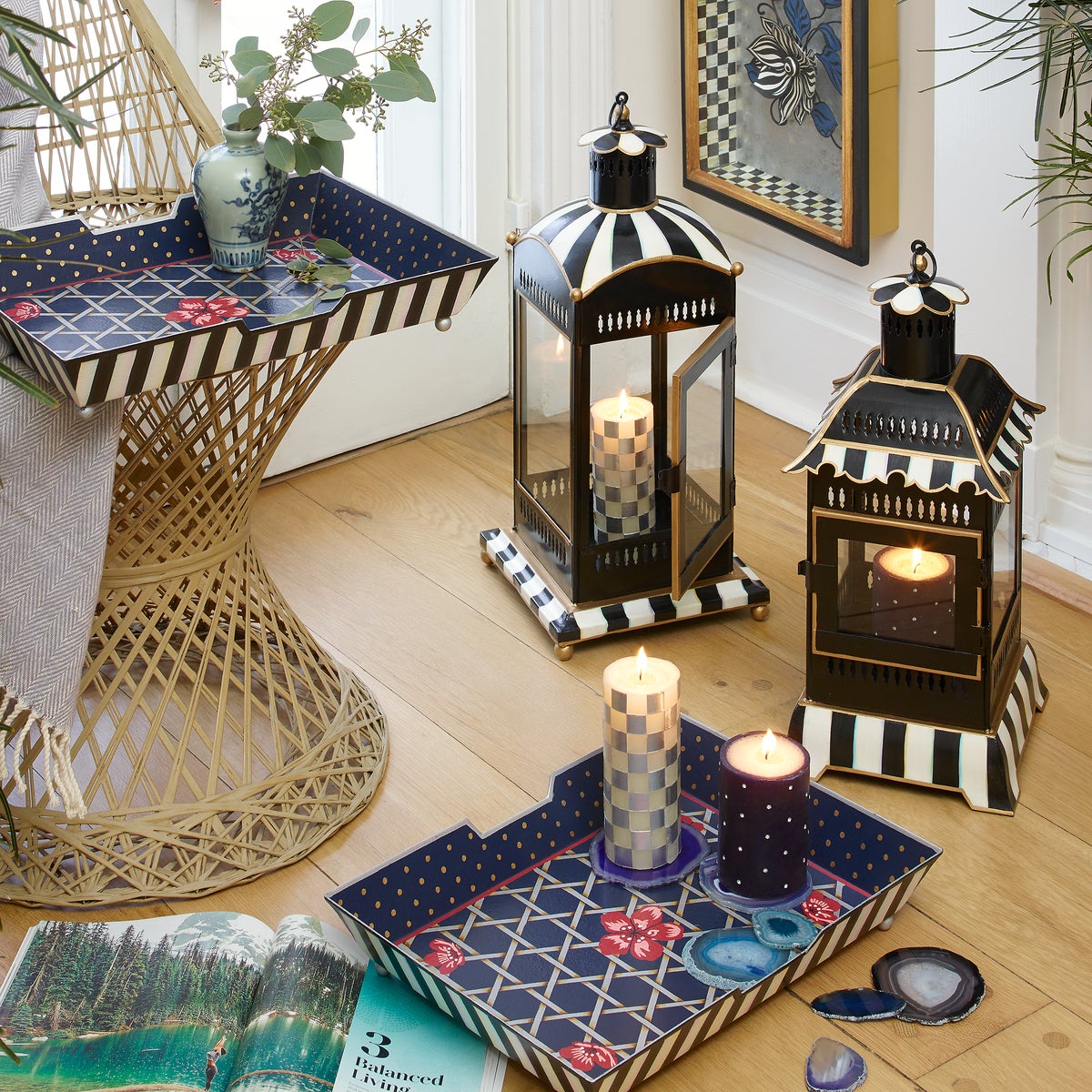 Courtly Stripe Large Candle Lantern - Image 6