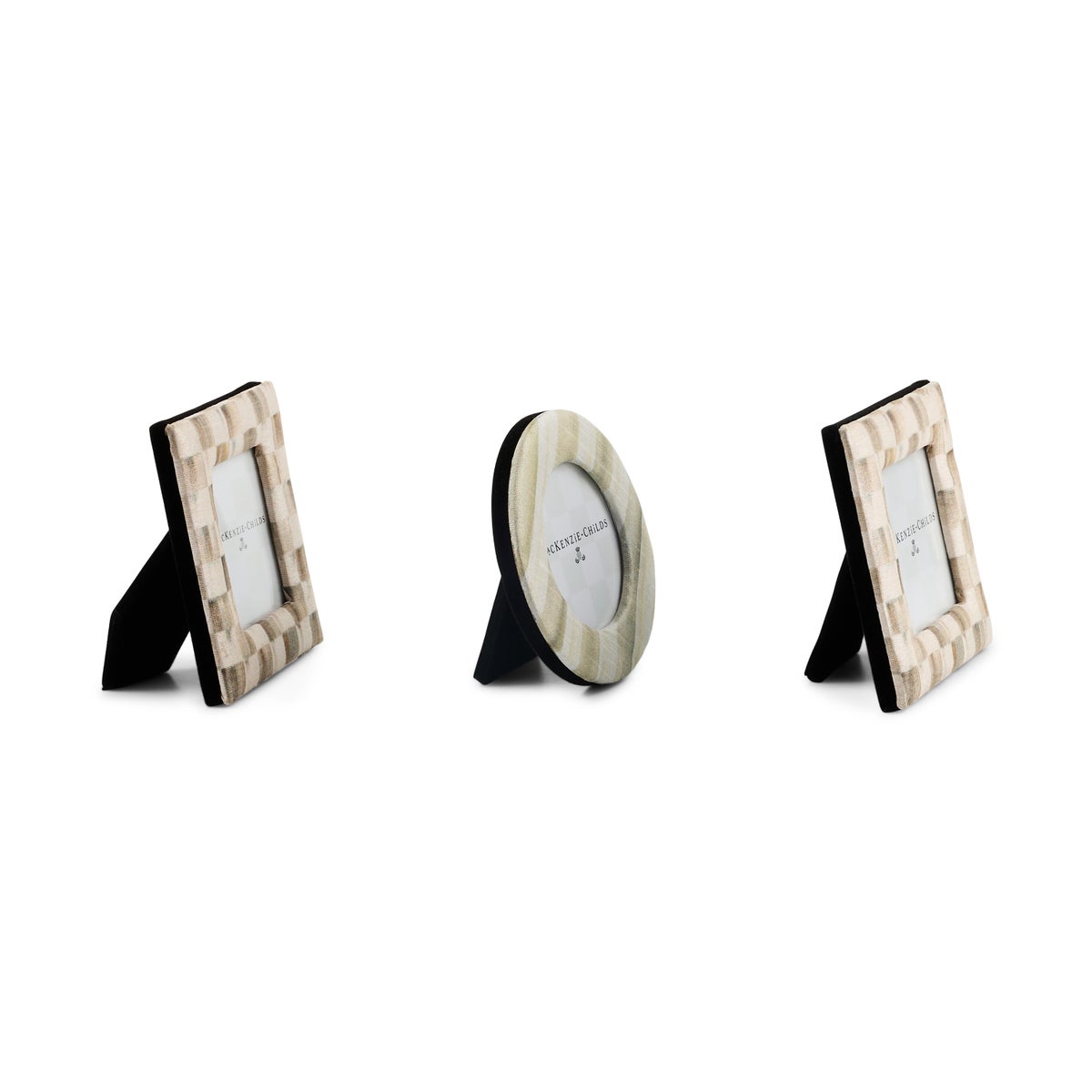 Mocha Fabric Frames, Set of 3 - Image 3