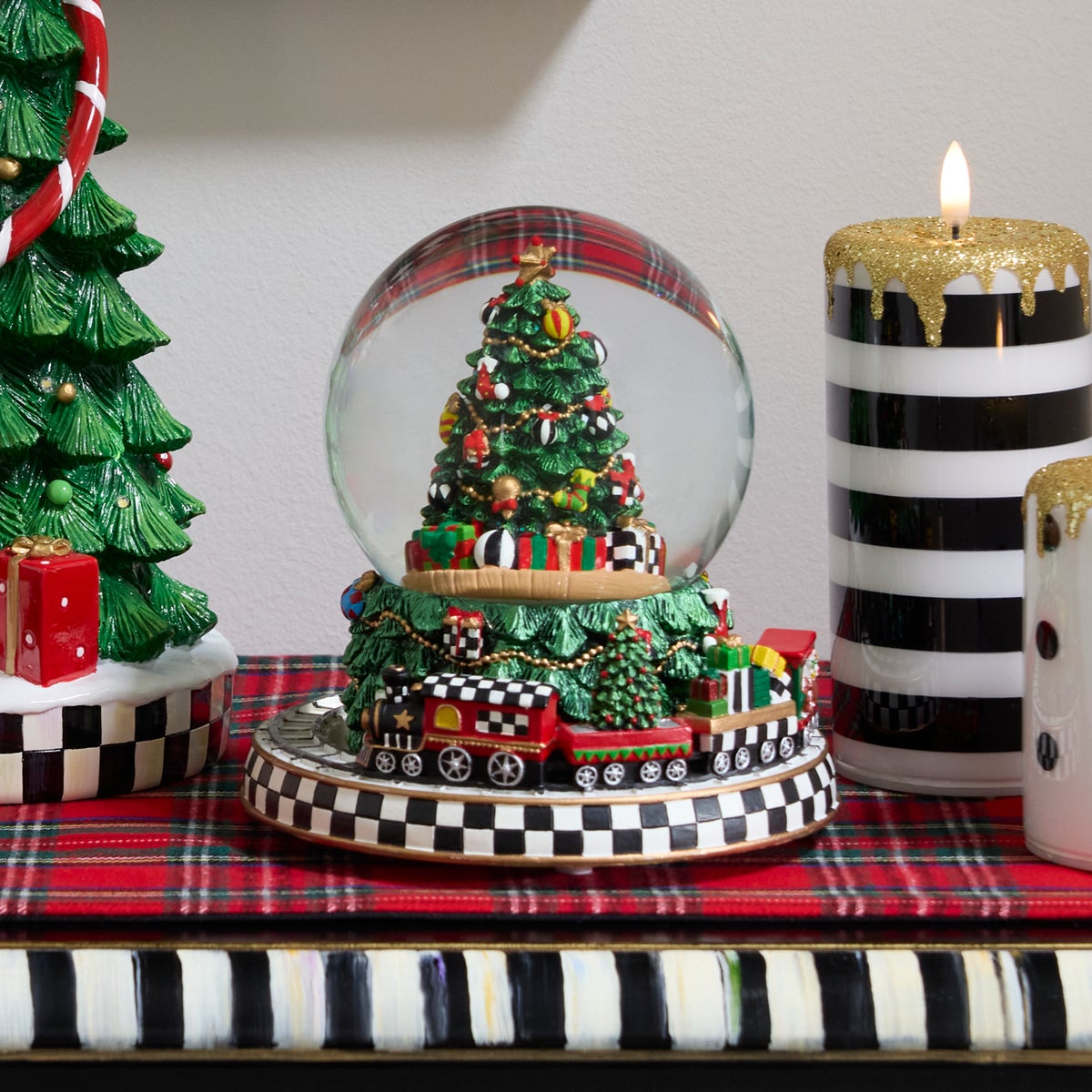 Cozy Christmas Tree & Train Snow Globe - Image 2