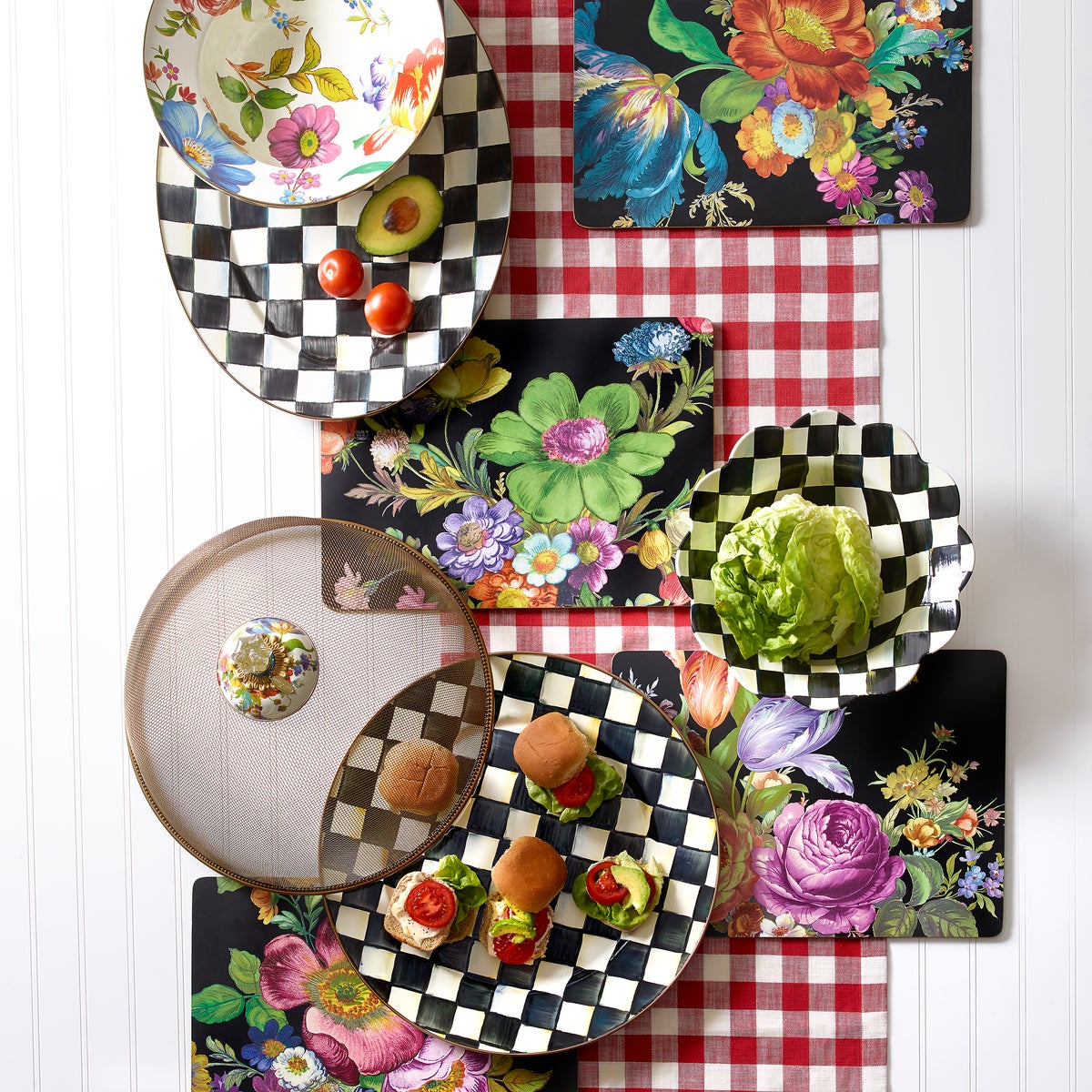 Black Flower Market Placemats, Set of 4 - Image 3