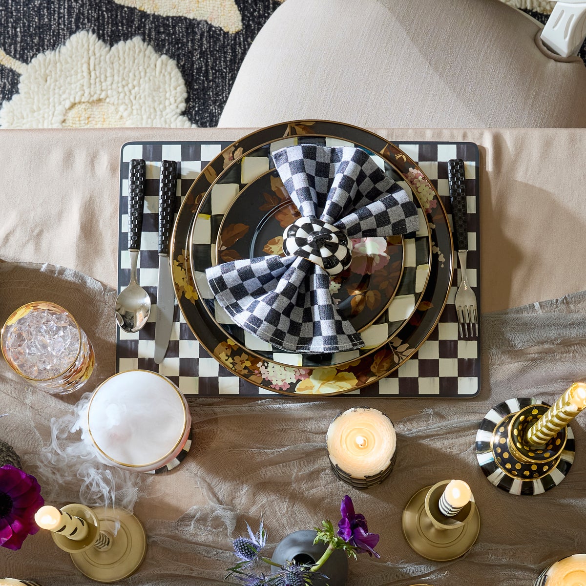 Courtly Checked Cork Back Placemats, Set of 4 - Image 4