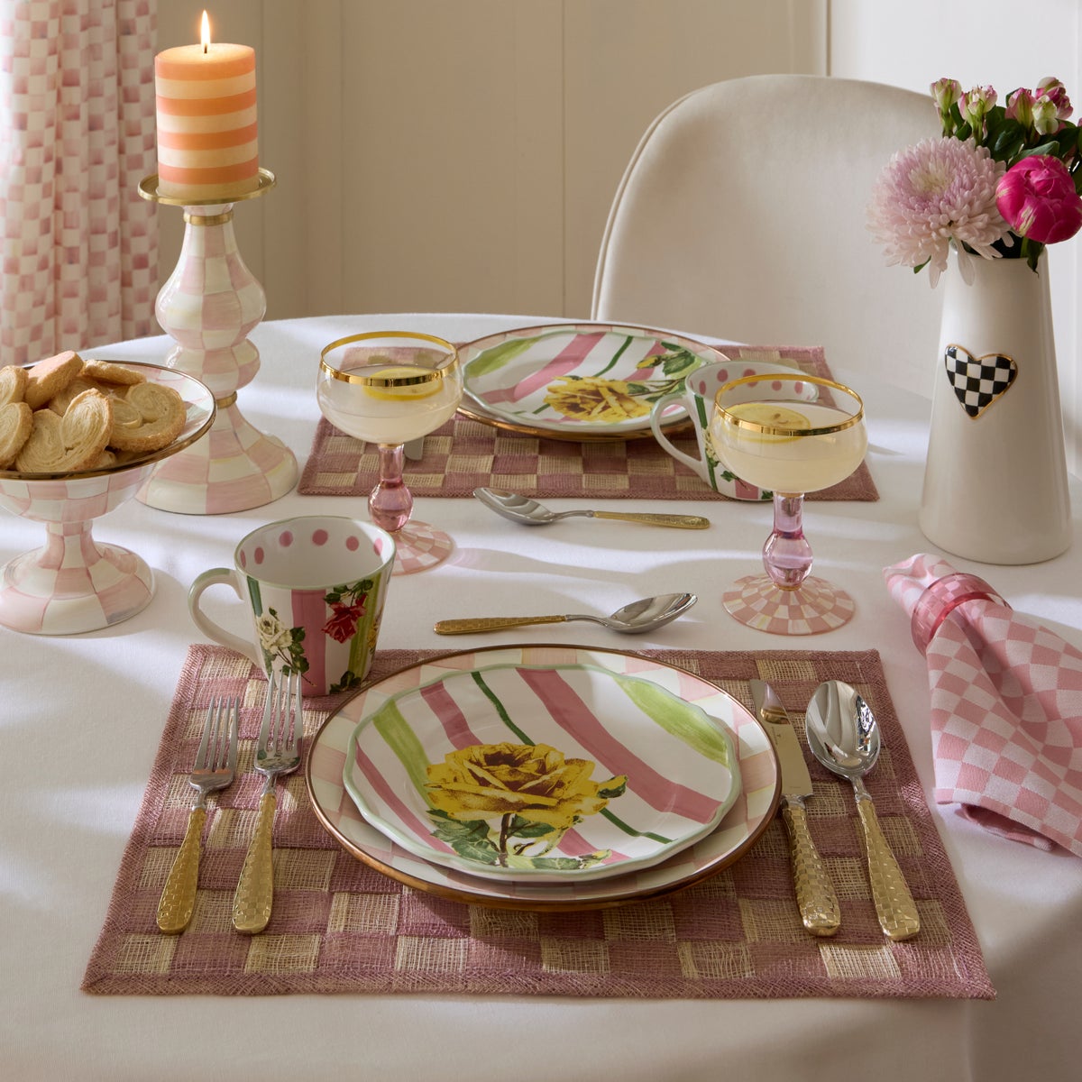 Pink Sinamay Placemats, Set of 4 - Image 6