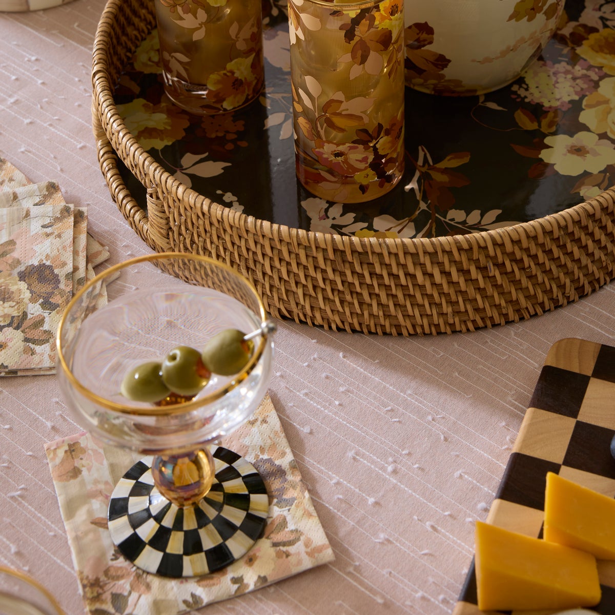 Wild Rose Cocktail Paper Napkins - Image 3
