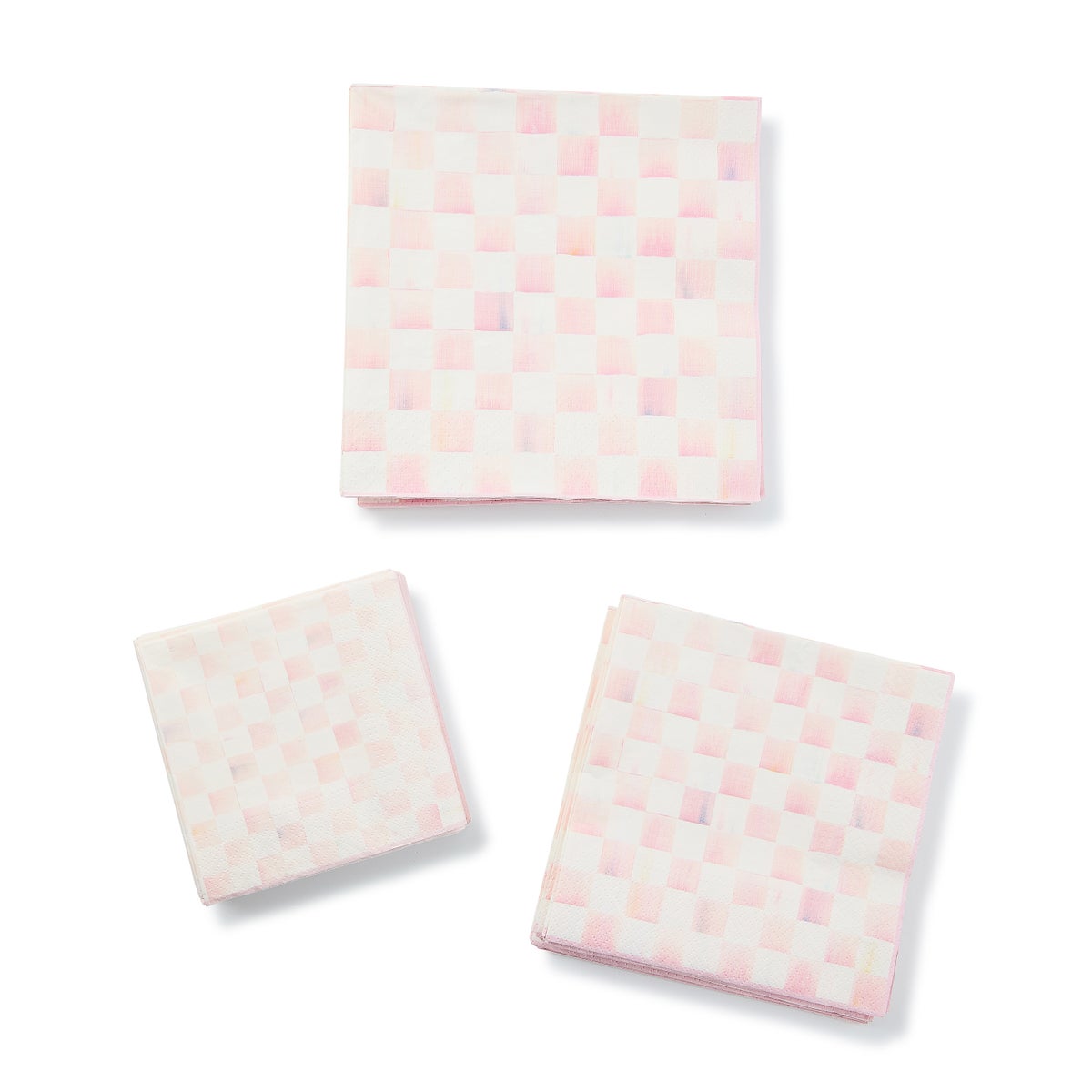 Rosy Check Cocktail Paper Napkins - Image 3