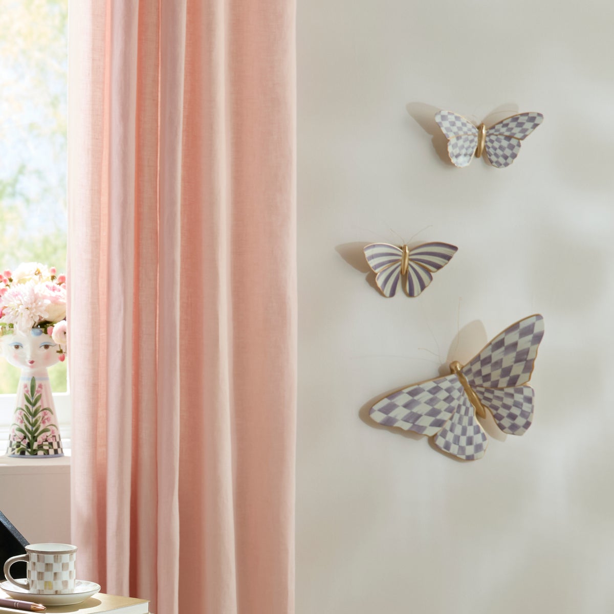 Violet Check Butterfly Wall Decor - Image 3