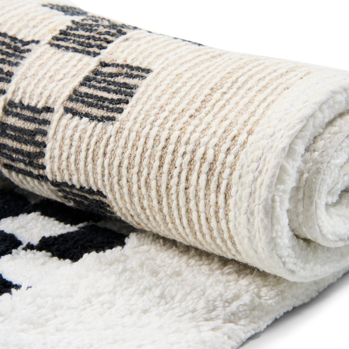 Black Check Hotel Bath Rug - Image 3