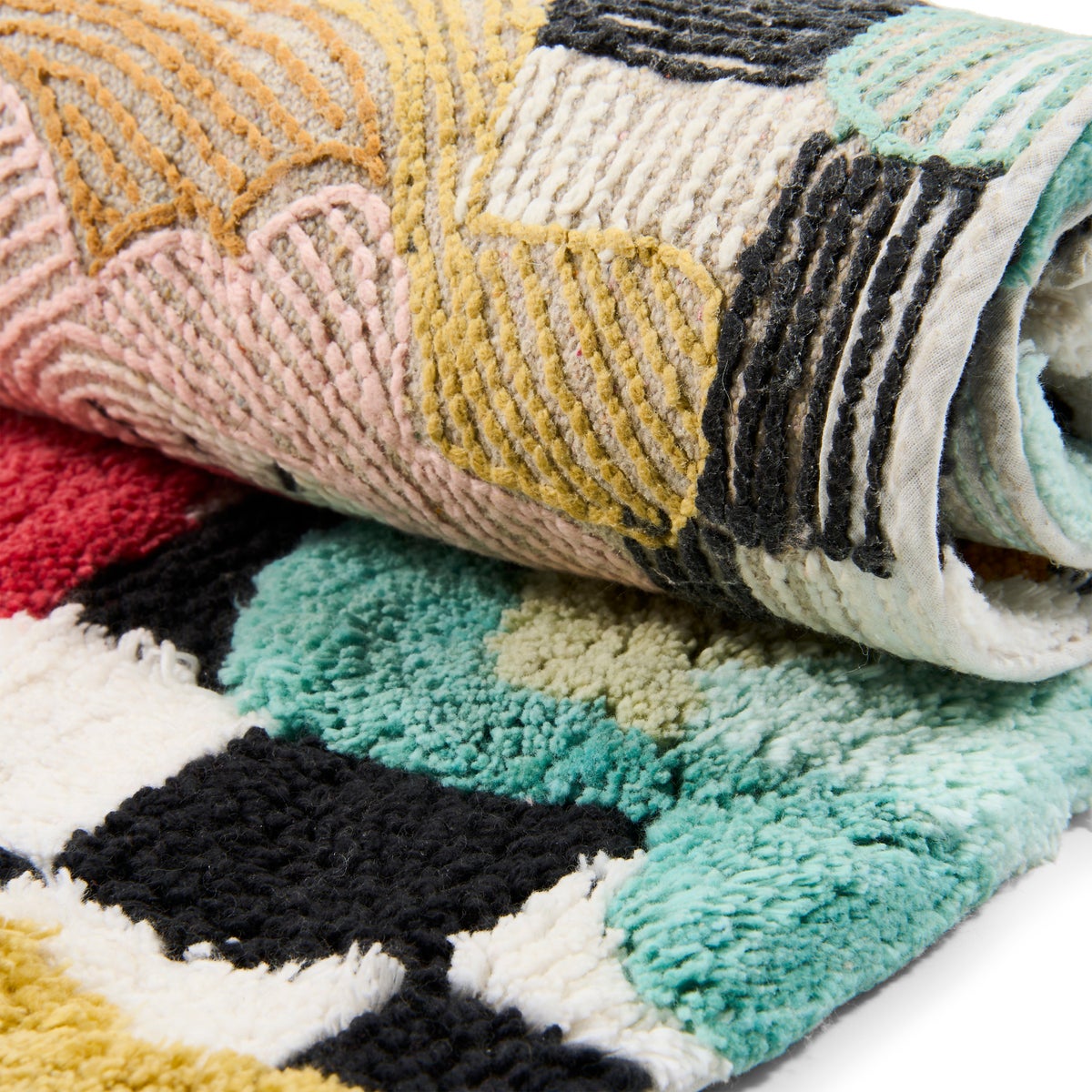 Checkerboard in Bloom Bath Rug - Image 3
