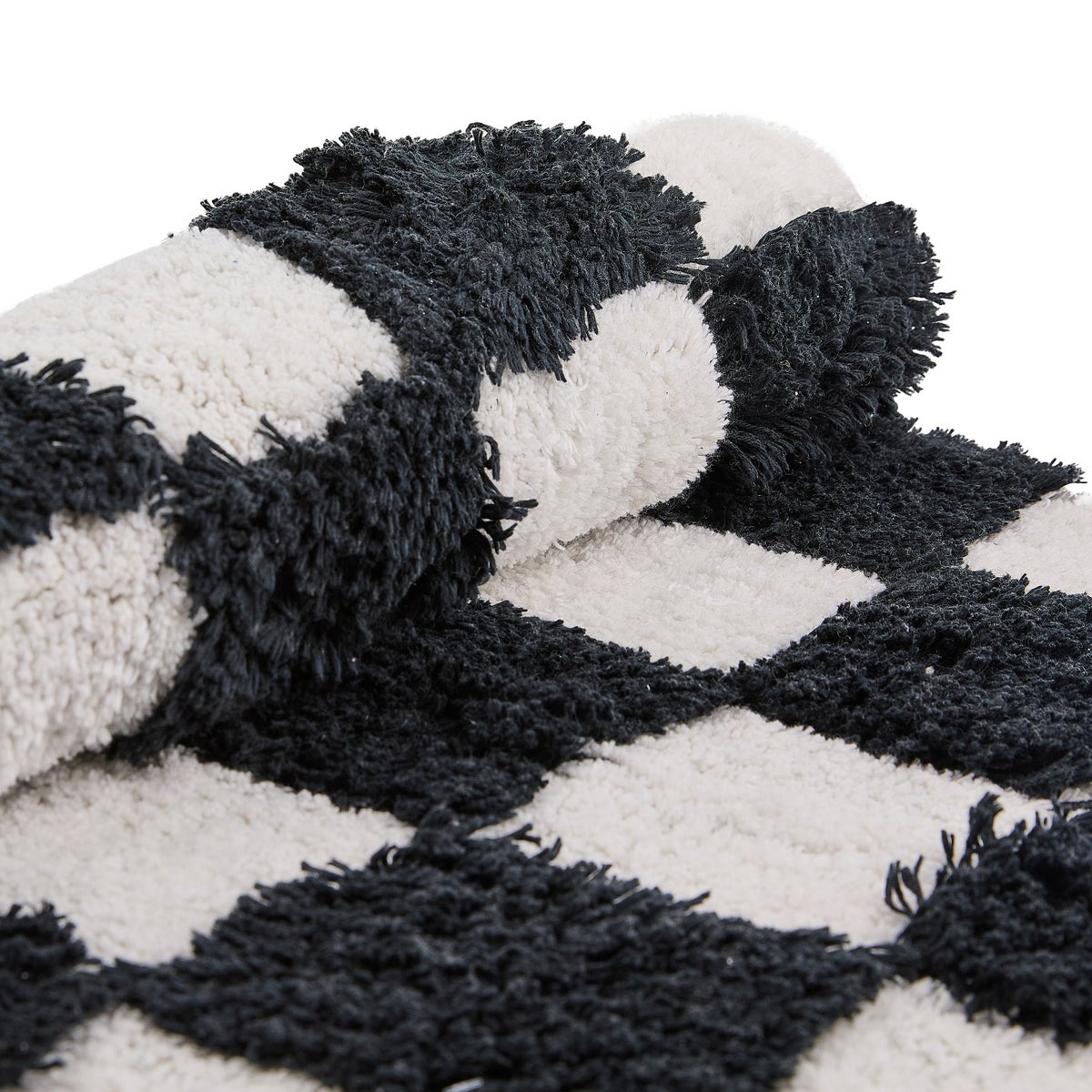 Checkerboard Black Bath Rug - Image 3
