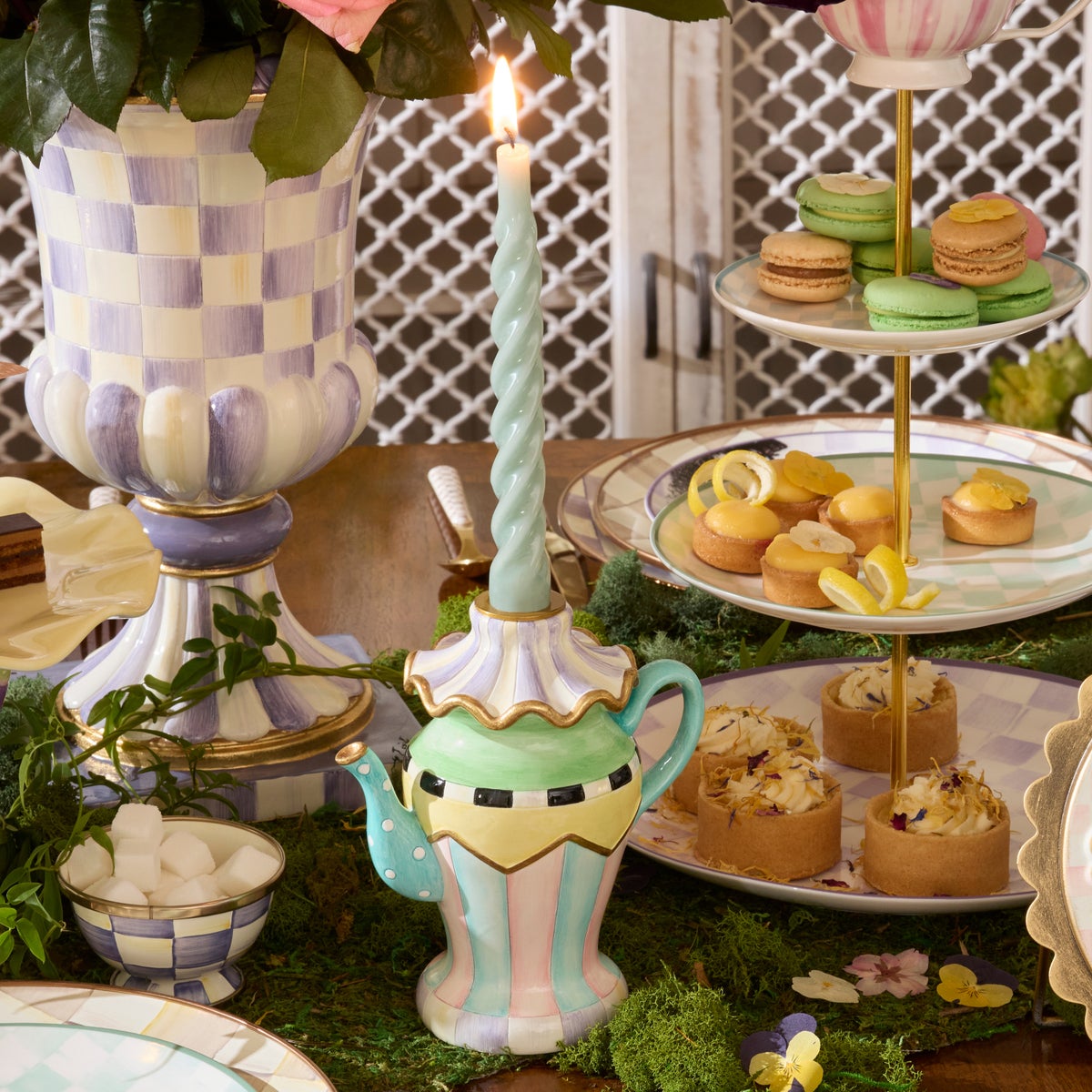 Violet Teapot Candle Holder - Image 2