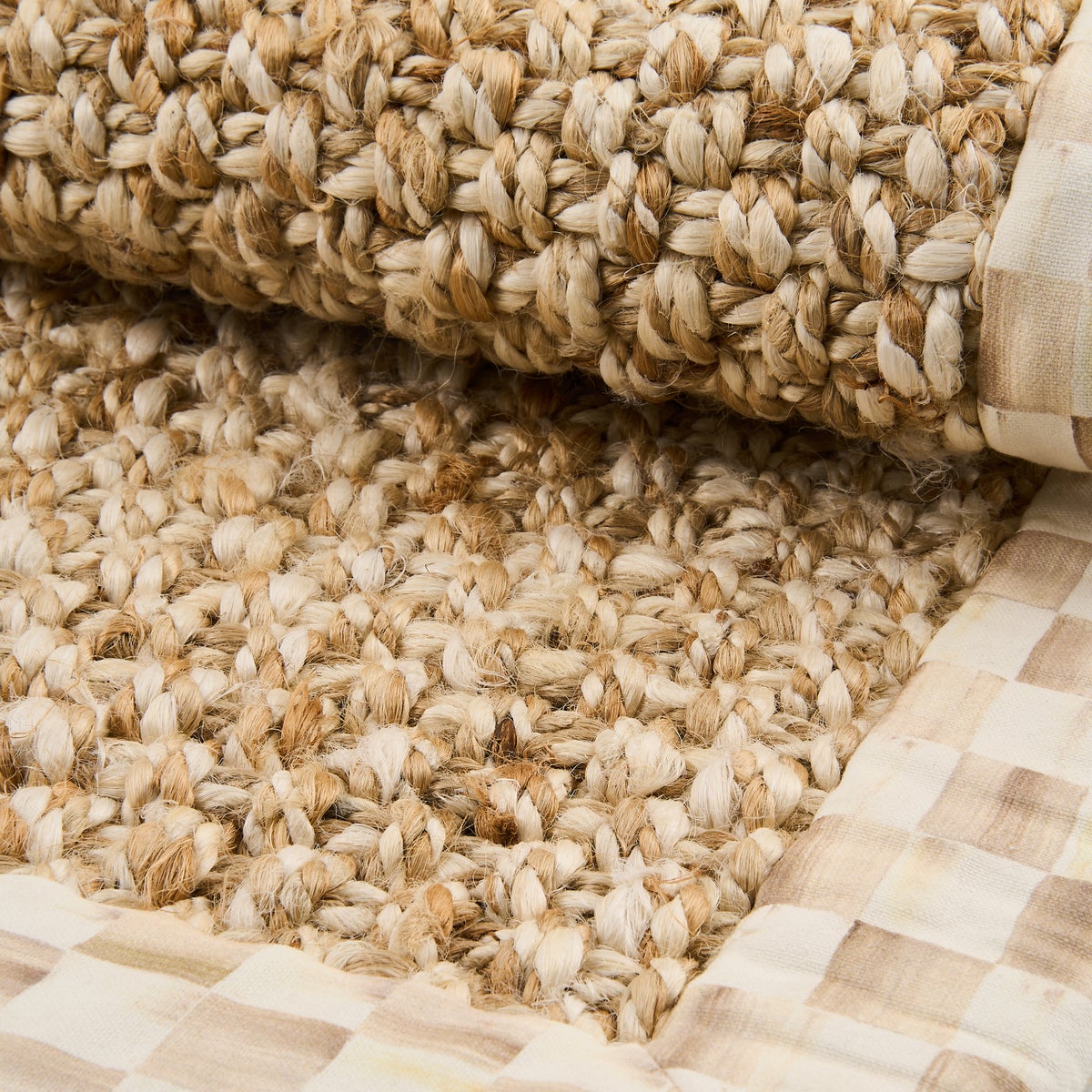 Mocha Check Chunky Jute 2'6" x 9' Jute Rug - Image 3