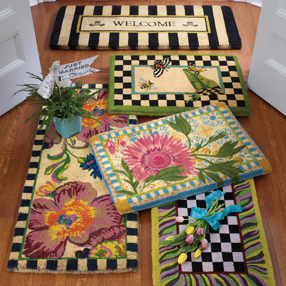 Welcome Awning Stripe Double Door Entrance Mat - Image 3
