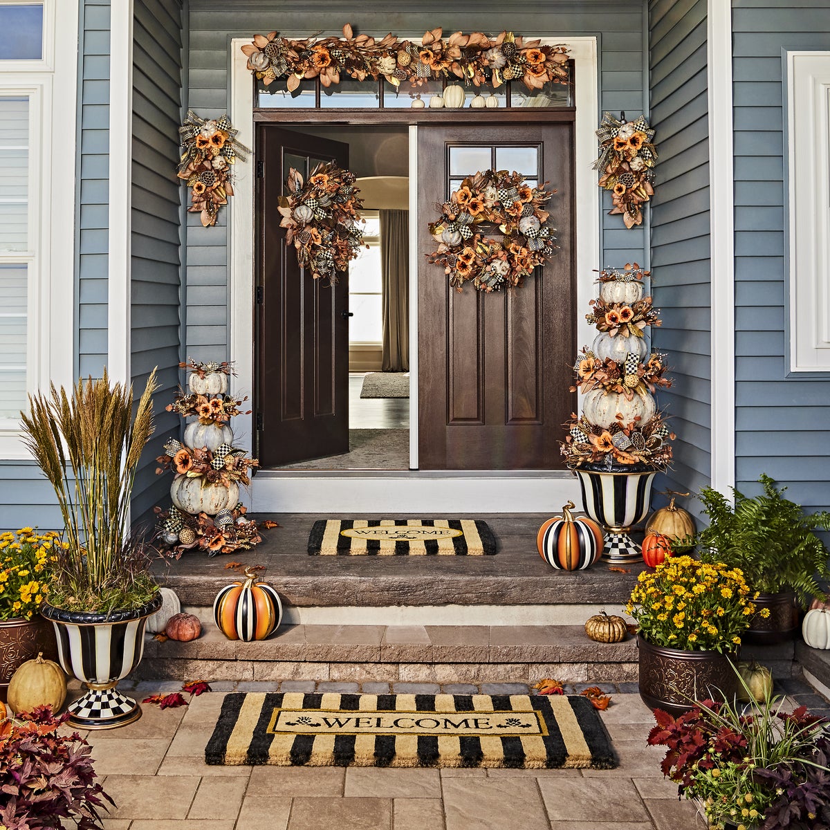 Welcome Awning Stripe Double Door Entrance Mat - Image 4