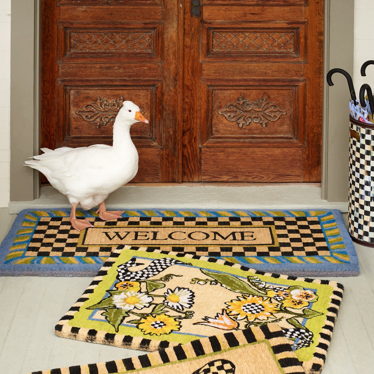 Welcome Periwinkle Double Door Entrance Mat - Image 7